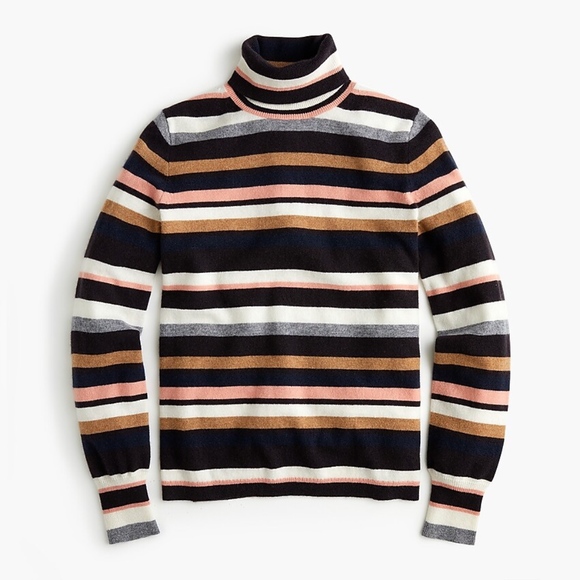 J. Crew Sweaters - JCREW Turtleneck Sweater Striped everyday cashmere